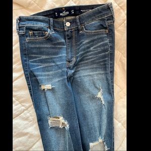 Dark blue ripped jeans